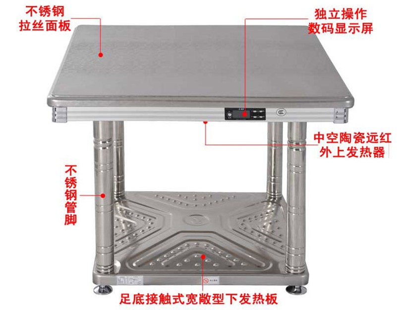 不锈钢取暖桌结构