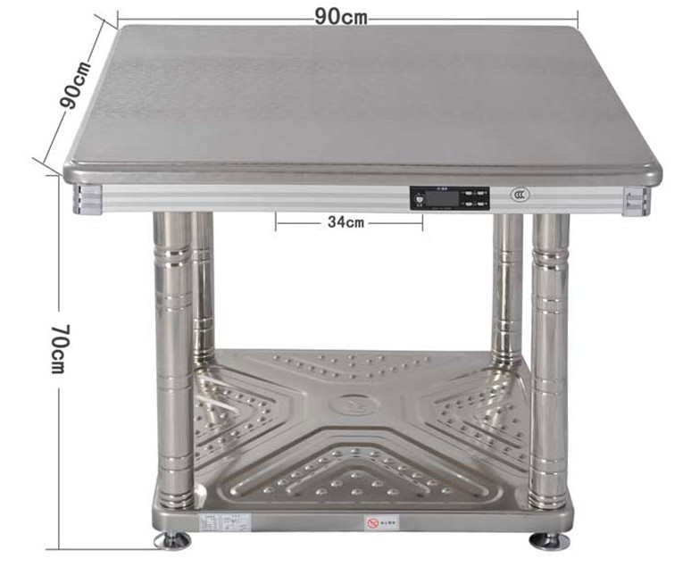 不锈钢取暖桌尺寸