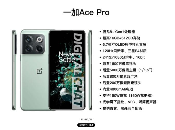 一加Ace Pro不挤牙膏，参数全曝光。